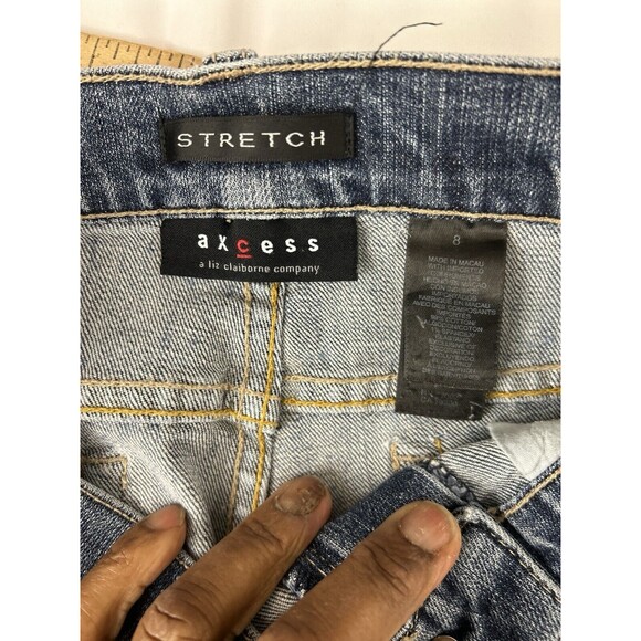 Liz Claiborne Axcess Jeans Womens 8 Blue Denim Modern Fit Mid - Picture 5 of 7